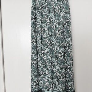 Vero Moda Green and Blue Patterned Maxi Skirt